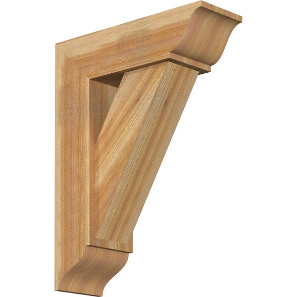 Ekena Millwork Traditional Traditional Rough Sawn Bracket w/ Offset Brace, Western Red Cedar, 8"W x 24"D x 32"H BKT0806X24X32TRA01RWR - main